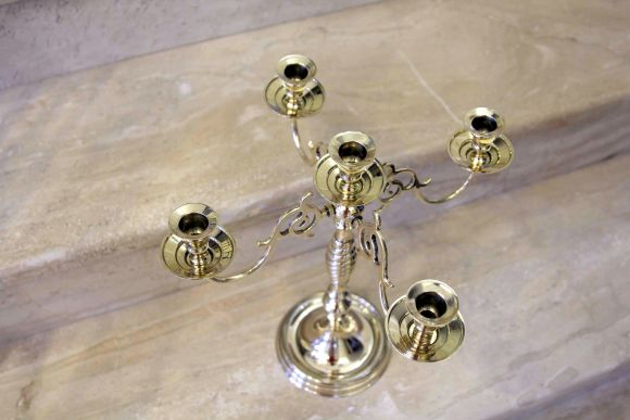 Роскошный латунный канделябр на 5 свечей