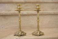 Парные подсвечники из латуни