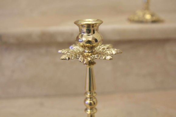 Парные подсвечники из латуни