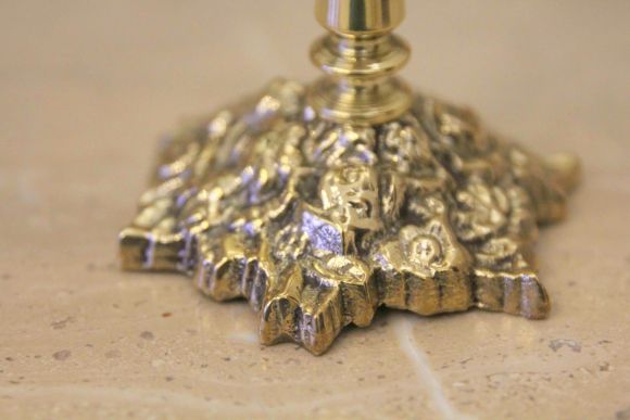 Парные подсвечники из латуни