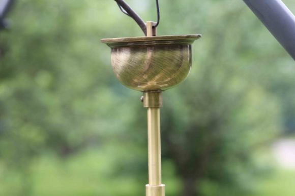 Очень интересная, необычная люстра из латуни.