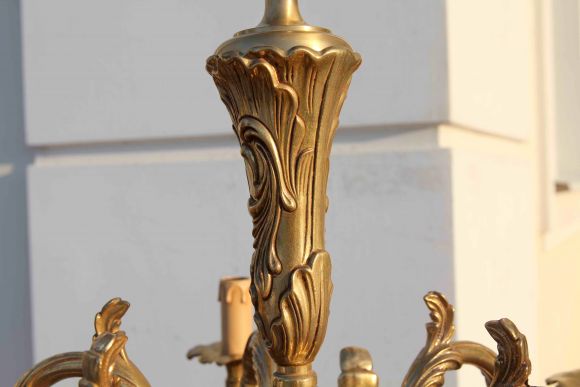 Винтажная люстра из латуни. Европа. Середина 20 века