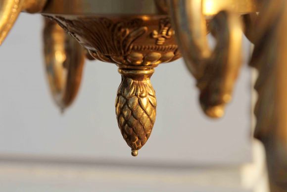 Винтажная люстра из латуни. Европа. Середина 20 века