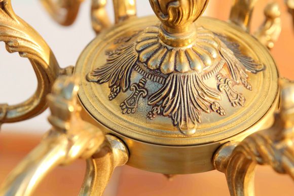 Винтажная люстра из латуни. Европа. Середина 20 века