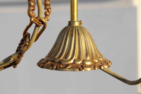 Винтажная люстра из латуни. Европа. Середина 20 века