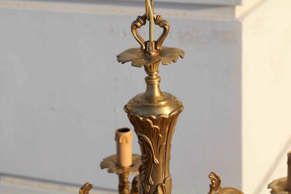 Винтажная люстра из латуни. Европа. Середина 20 века