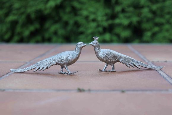 Посеребренная пара королевских фазанов. Европа. Начало 20 века