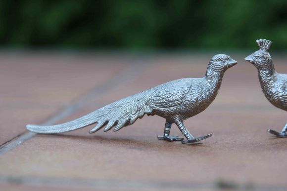 Посеребренная пара королевских фазанов. Европа. Начало 20 века