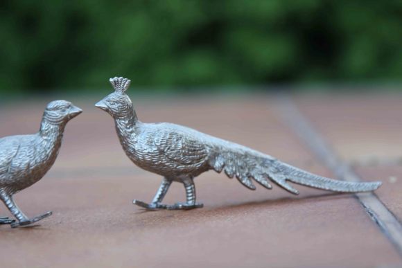 Посеребренная пара королевских фазанов. Европа. Начало 20 века