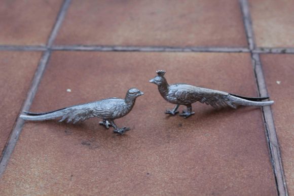 Посеребренная пара королевских фазанов. Европа. Начало 20 века