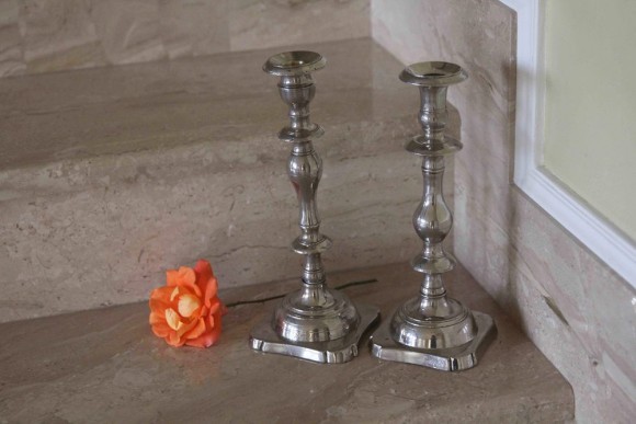 Коллекционные антикварные подсвечники посеребренные. Россия