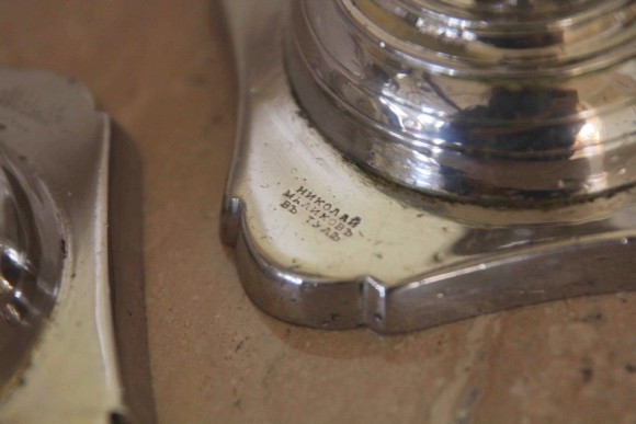 Коллекционные антикварные подсвечники посеребренные. Россия