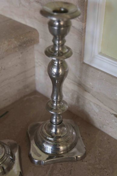 Коллекционные антикварные подсвечники посеребренные. Россия