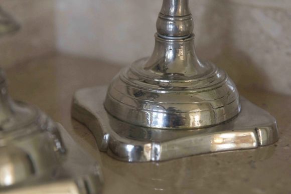 Коллекционные антикварные подсвечники посеребренные. Россия