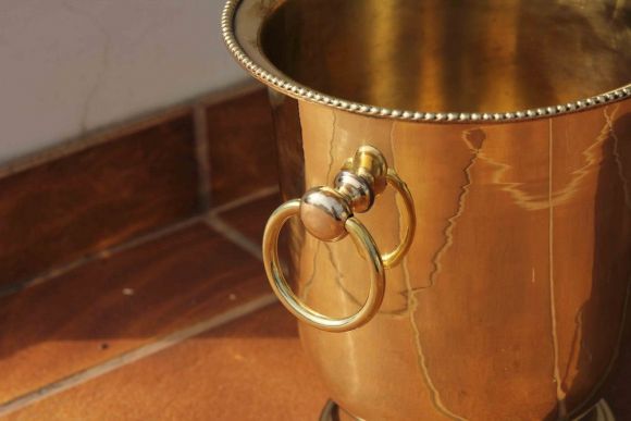 Старинное ведро для шампанского. Европа начало 20 вв. Латунь