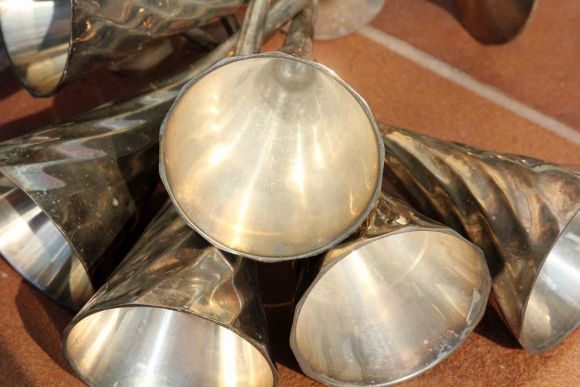 Набор бокалов для шампанского, ФЛЮТЕ, серебрение. Европа