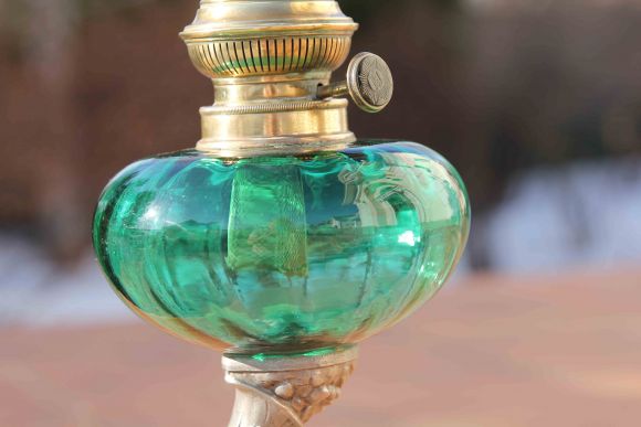 Невероятной красоты керосиновая лампа. Европа. Начало 20 в