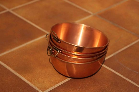 Винтажные, полезные, медные миски. Европа. Начало 20 века