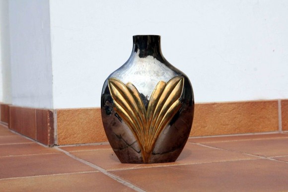 Шикарная ваза в стиле арт деко РЕДКОСТЬ. Латунь, серебрение