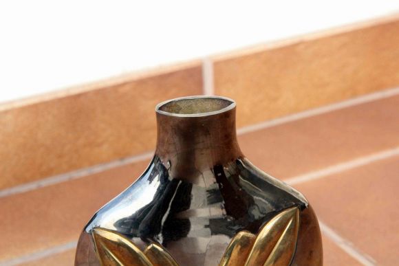 Шикарная ваза в стиле арт деко РЕДКОСТЬ. Латунь, серебрение