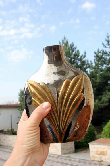 Шикарная ваза в стиле арт деко РЕДКОСТЬ. Латунь, серебрение