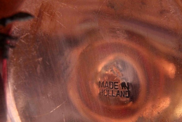 Медный чайничек под самовар с кожаной оплеткой