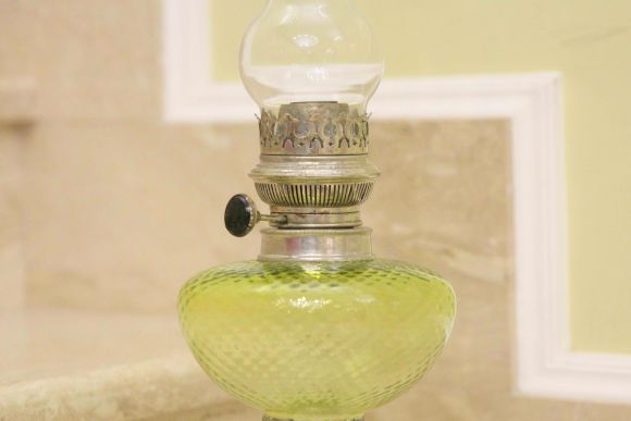 Старинная, редкой красоты керосиновая лампа.  "IDEAL 15. PRIMA I. BERLIN" 