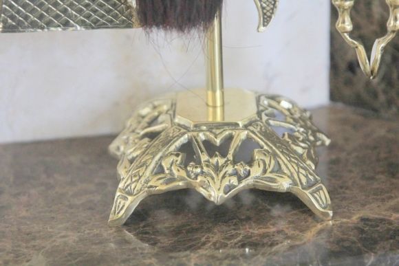 Старинный компактный печной набор из латуни