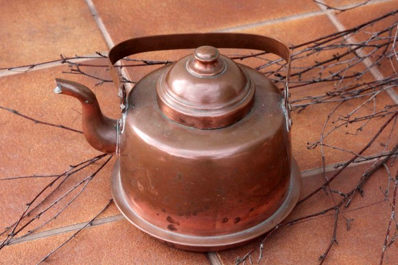 Финский 2х литровый медный чайник в патине