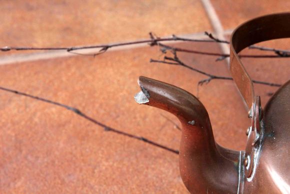 Финский 2х литровый медный чайник в патине