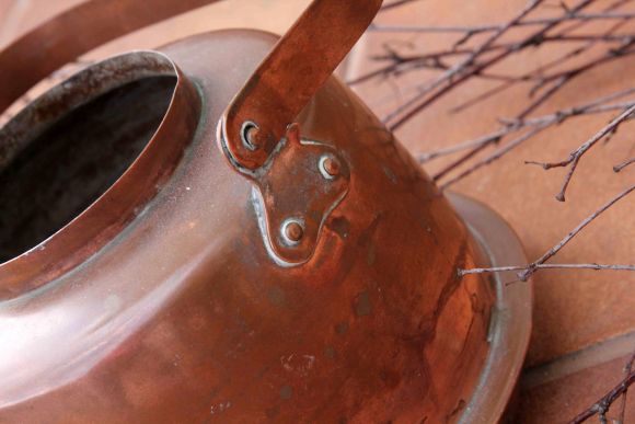 Финский 2х литровый медный чайник в патине