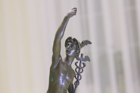 Винтажная медная статуэтка Меркурий