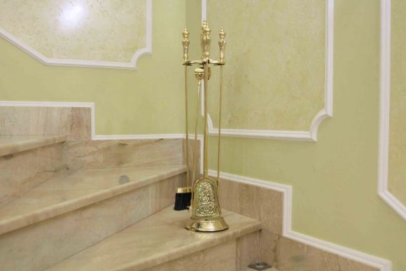 Царский набор для камина из латуни