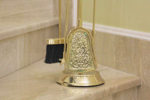 Царский набор для камина из латуни