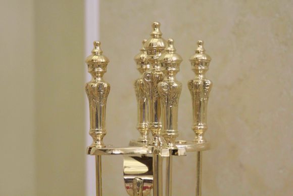 Царский набор для камина из латуни