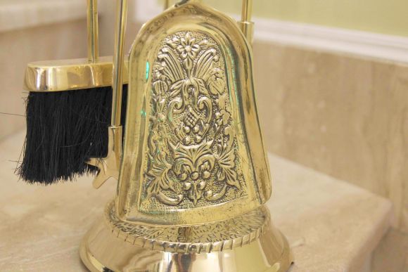 Царский набор для камина из латуни