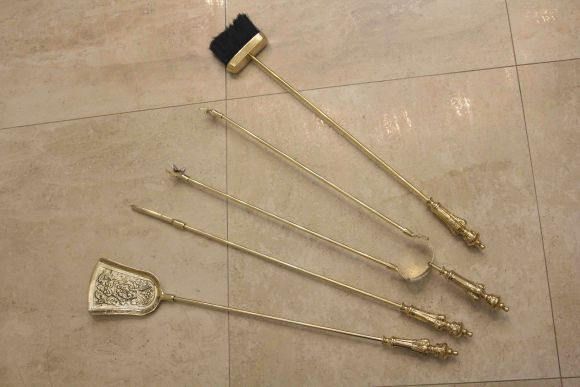 Царский набор для камина из латуни