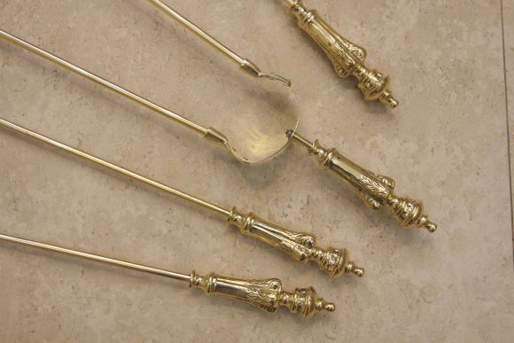 Царский набор для камина из латуни