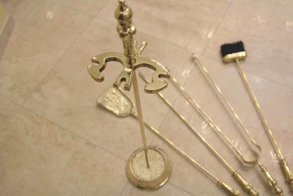 Царский набор для камина из латуни