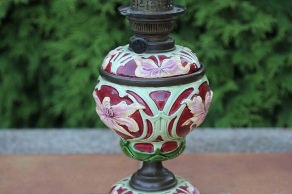 Очень редкая, старинная керосиновая лампа. Франция. Начало 20 века.