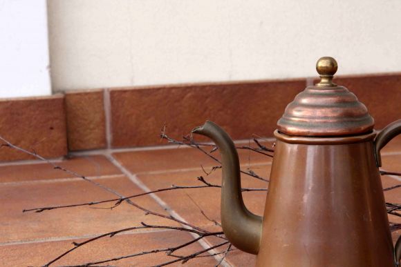 Бельгийский медный кофейник в патине