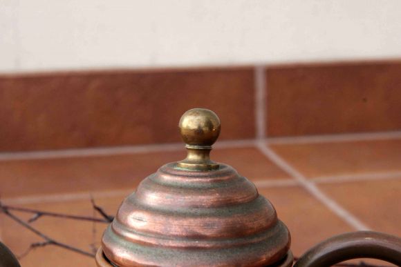 Бельгийский медный кофейник в патине