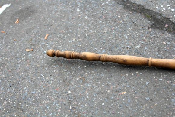 Латунная отполированая сковорода для жарки каштанов