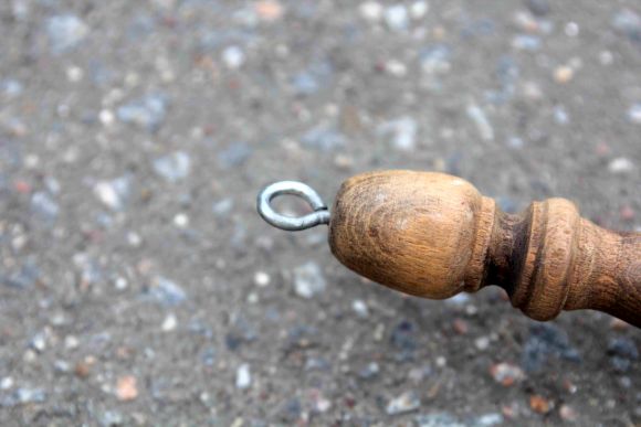 Латунная отполированая сковорода для жарки каштанов