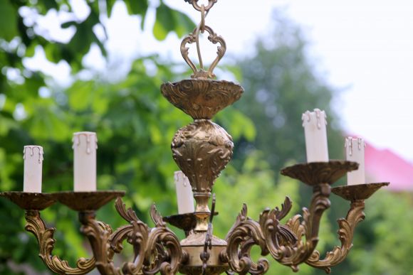 Бронзовая старинная люстра