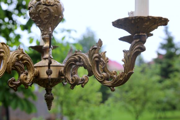 Бронзовая старинная люстра