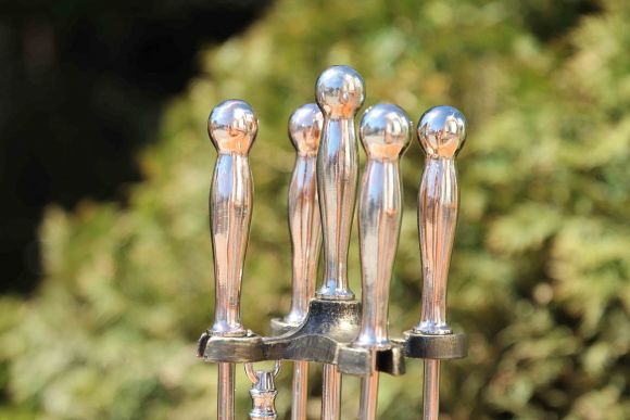 Восхитительный огромный медный каминный набор