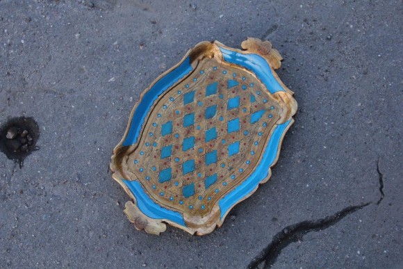 Оригинальные флорентийские подносы до и после реставрации