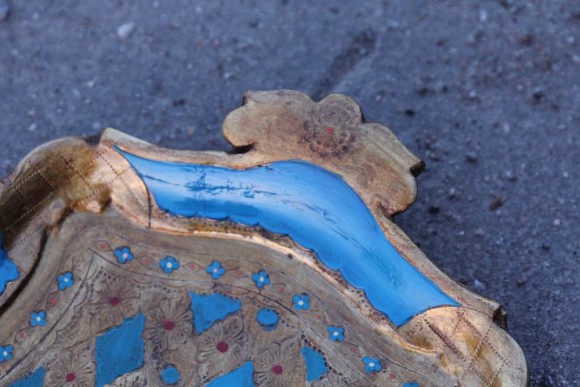 Оригинальные флорентийские подносы до и после реставрации