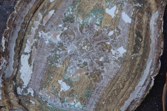 Оригинальные флорентийские подносы до и после реставрации